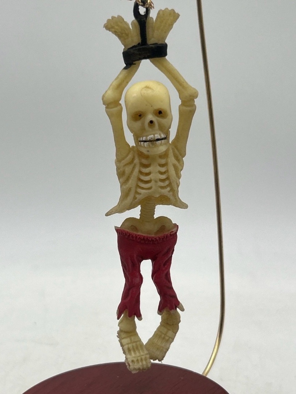 Rare Vtg 1971 Halloween Imperial Brabo Spooky Kooky Skeleton Jiggler 5" w/Stand